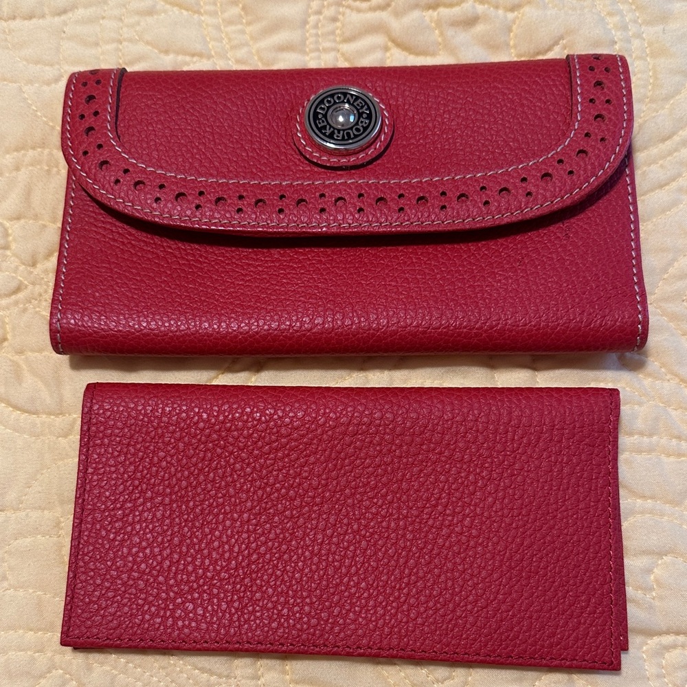 Dooney & Bourke Red Leather Wallet Set